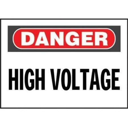 PANDUIT Sign, Danger High Voltage, Red/White, Ea PVS0710D72Y
